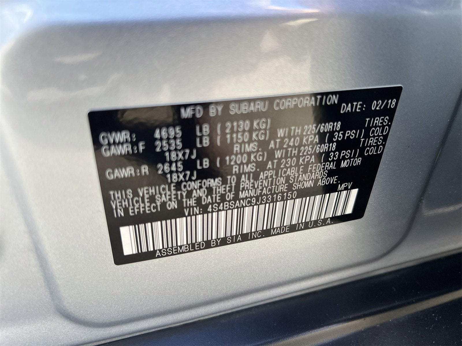 2018 Subaru Outback 2.5i Limited