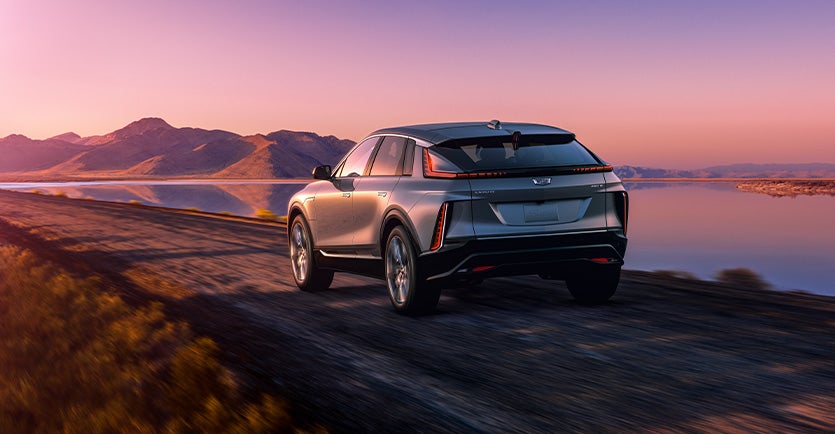 Cadillac Lyriq running from river pool