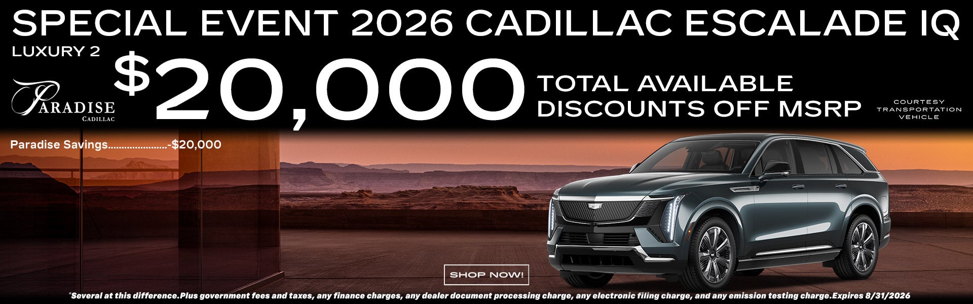 2026 Cadillac Escalade IQ $20,000 discount special