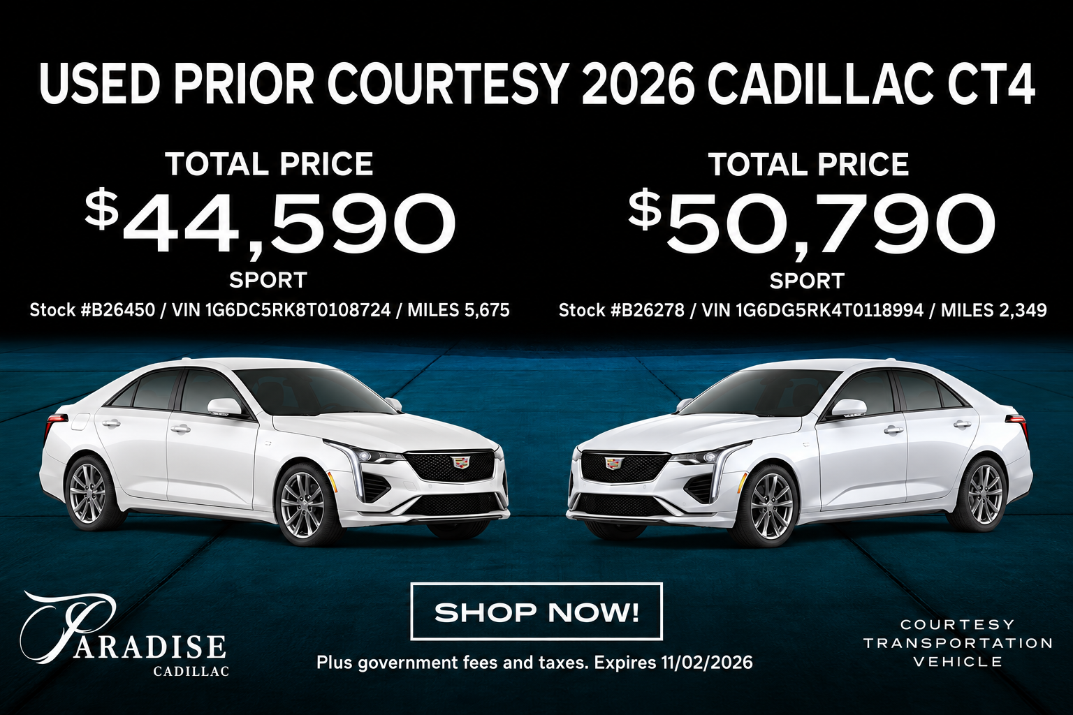 2026 Cadillac CT4 Sale Temecula