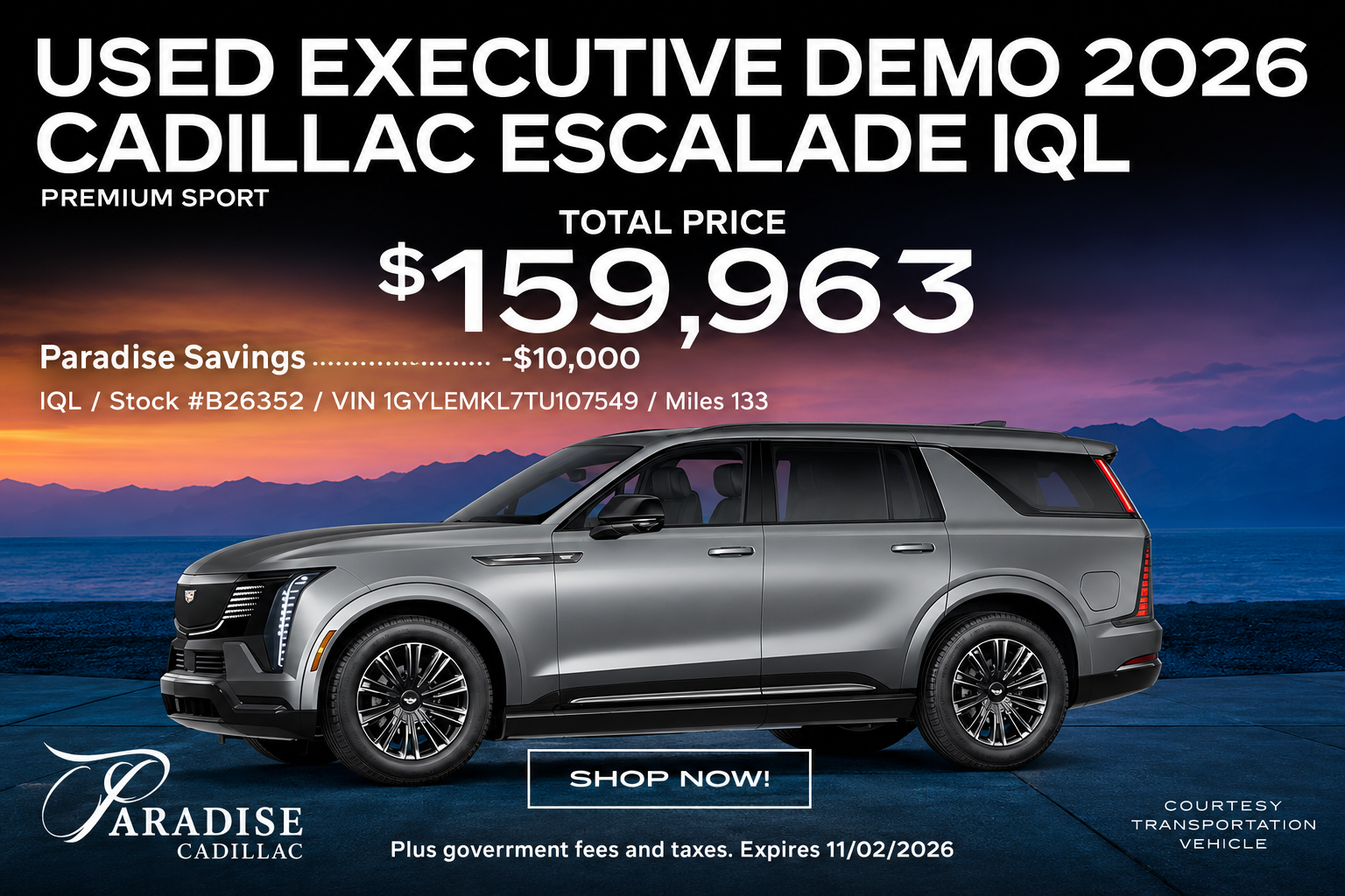 2026 Cadillac Escalade IQL Sale Temecula