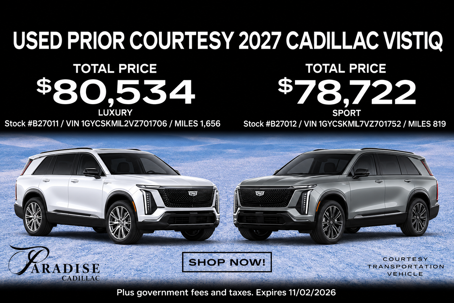 Cadillac Vistiq Sale